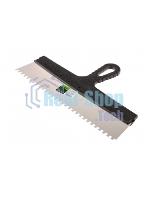 Шпатель из нержавеющей стали Сибртех 350 мм, зуб 6х6 мм, пластмассовая рукоятка