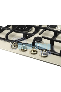 Газовая варочная панель Kuppersberg FS 610 C Bronze, газ, Classic, 61 см, автоматический электроподжиг, газ-контроль, SABAF конфорки, чугунные решетки, цвет бежевый, цвет фурнитуры бронзовый