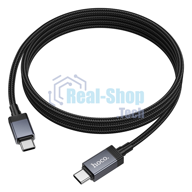 Кабель USB2.0 Hoco Type-C/Type-C, 3А, 60Вт, с дисплеем, X118, 1м, черный, коробка