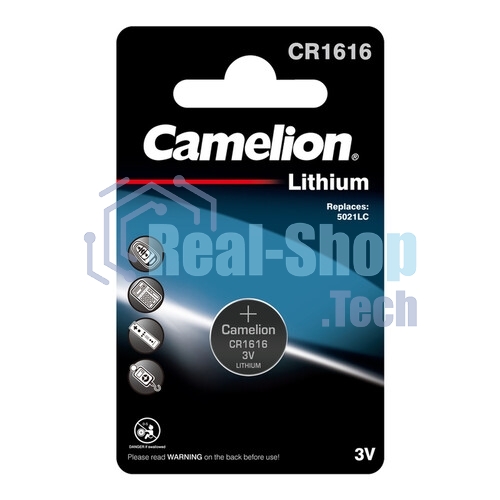 Батарейка литиевая Camelion CR1616 BL-1 (CR1616-BP1, 3V)