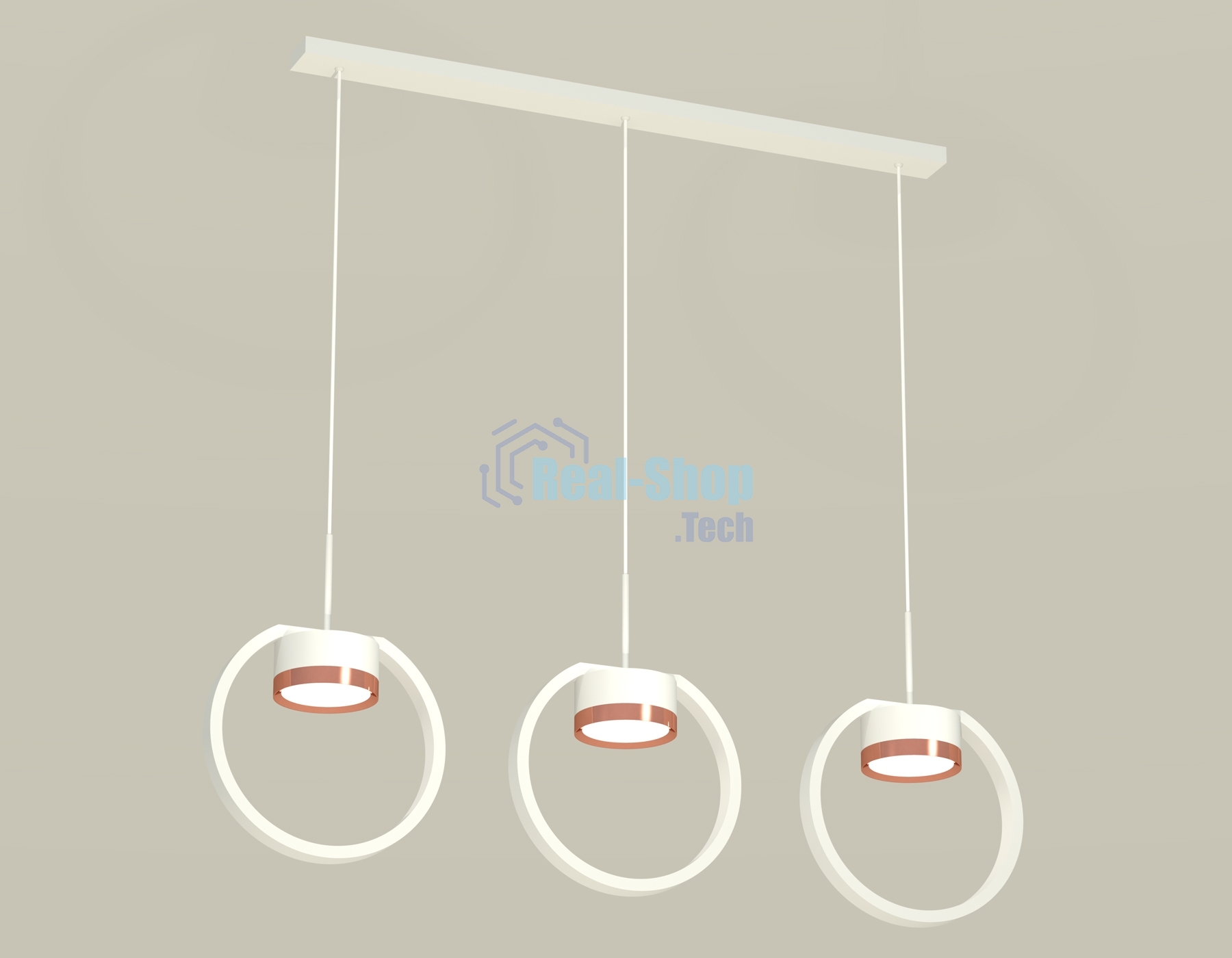 Светильник Ambrella light XB9106104/3 SWH/PPG белый песок/золото розовое полированное GX53 (C9106, N8126)