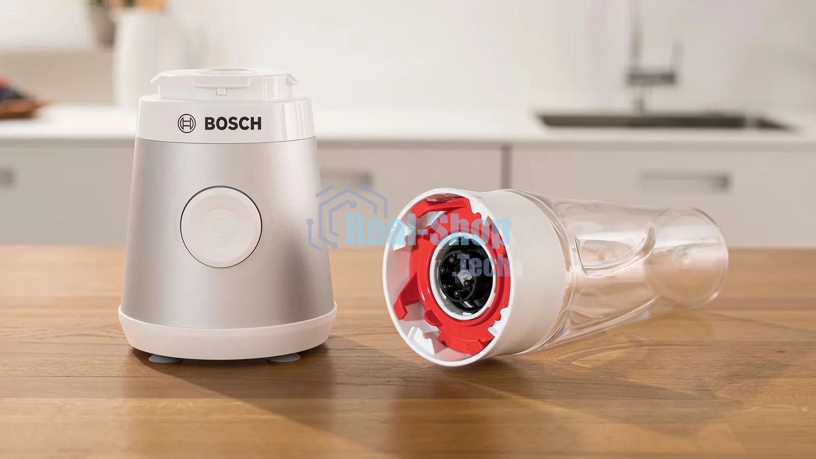 Блендер стационарный Bosch MMB2111T серебристый, 450 Вт, 1 скорость