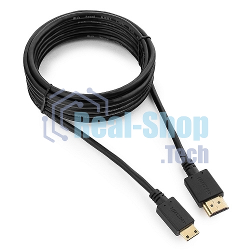 Кабель HDMI-miniHDMI Cablexpert CC-HDMI4C-10, 19M/19M, v2.0, медь, позол.разъемы, экран, 3.0м, черный, пакет