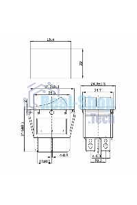 Выключатель клавишный Rexant 250V 15А (6с) ON-OFF зеленый с подсветкой двойной