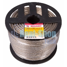 Трос стальной Rexant в ПВХ изоляции d=4.0 мм, катушка 100 метров