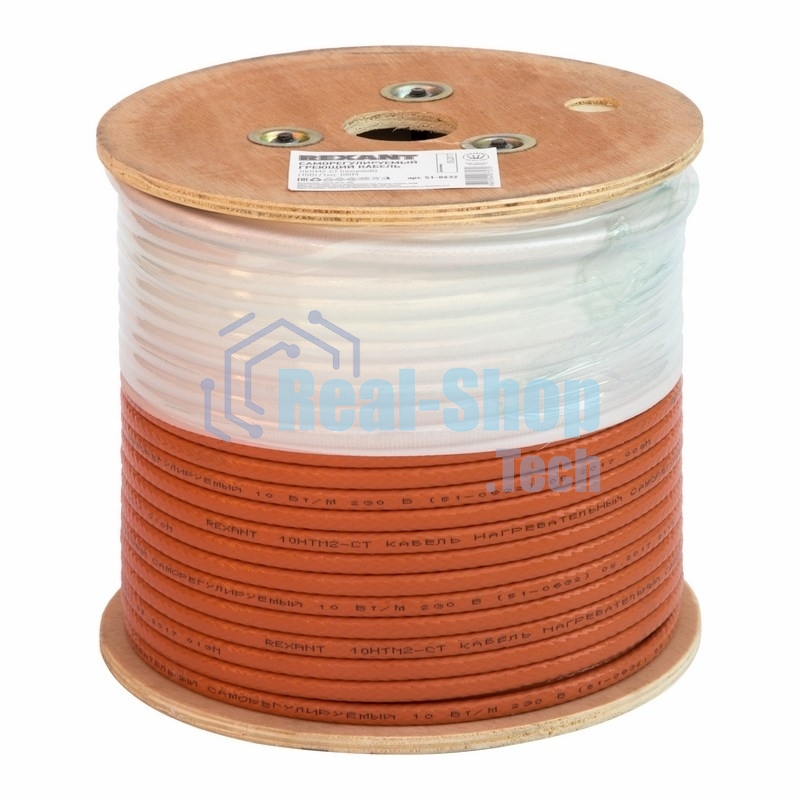 Кабель греющий саморегулирующийся Rexant, пищевой, 10HTM2-CT (10Вт/1м), 100 м