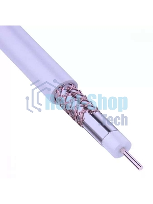 Кабель коаксиальный Rexant RG-6U+Cu, 75 Ом, Cu/Al/Cu, 64%, бухта 100 м, белый