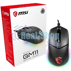 Мышь проводная MSI Clutch GM11 черный, 5000 dpi, USB, кнопки - 6
