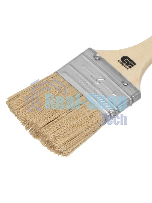 Кисть Сибртех плоская 50 мм, натуральная щетина, деревянная рукоятка