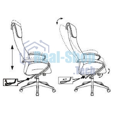 Кресло руководителя Бюрократ CH-607 TW-02 светло-серый, сиденье черный, сетка/ткань, с подголов. крестовина пластик