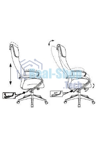 Кресло руководителя Бюрократ CH-607 TW-02 светло-серый, сиденье черный, сетка/ткань, с подголов. крестовина пластик