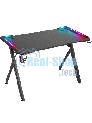 Стол игровой Defender Gamer RGb, подвес круж+гарн., черный, 120