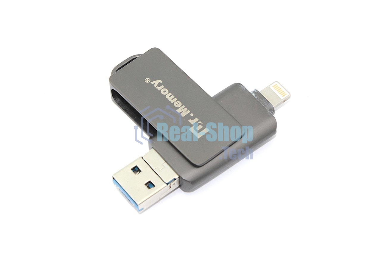 Флешка USB Dr. Memory 051, 8Gb, USB 3.0/USB Type-C, R/W 120/70, серый