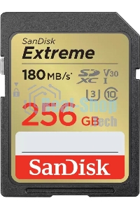Флеш карта SD 256Gb SanDisk SDXC Class 10 V30 UHS-I U3 Extreme, 180MB/s