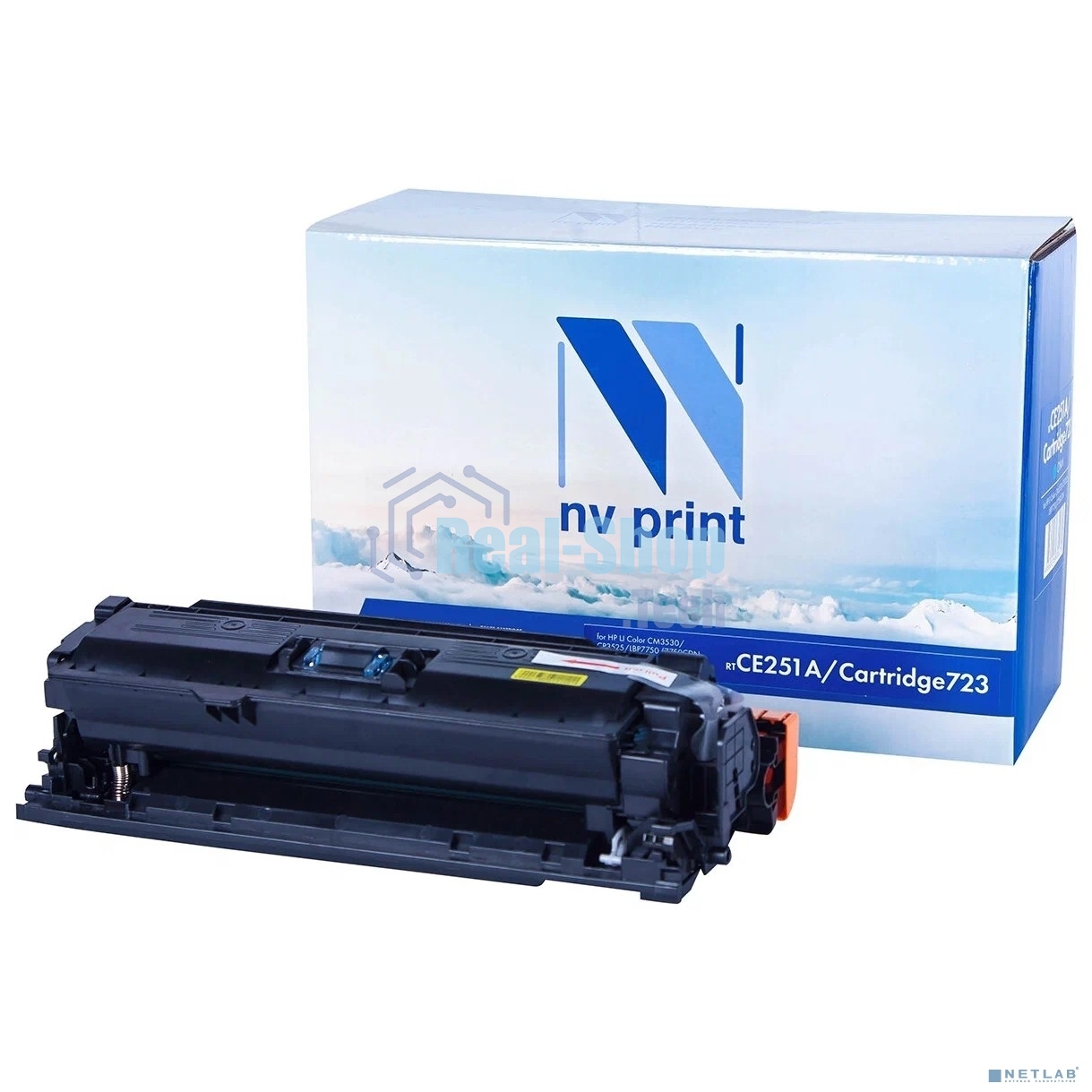 Картридж лазерный NVPrint совместимый HP CE251A/Canon 723 Cyan для LaserJet Color CP3525/CP3525dn/CP3525n/CP3525x/CM3530/CM3530fs/Canon i-SENSYS LBP7750Cdn (7000k)