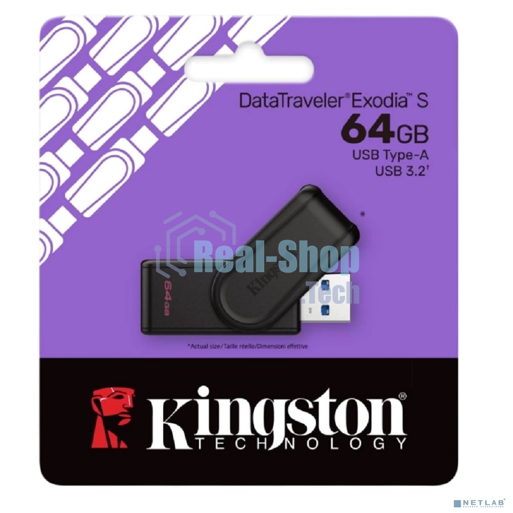 Флешка USB Kingston 64 Gb DataTraveler Exodia S DTXS/64 Gb USB 3.0 черный