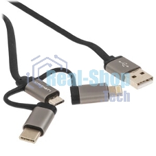 Кабель Crown USB - Lightning CMCU-012L черный