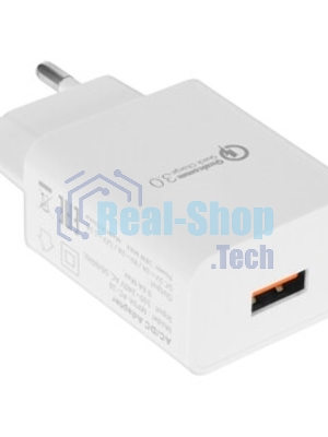 Сетевое зарядное устройство Cablexpert MP3A-PC-16, QC 3.0, 100/220V - 1 USB порт 5/9/12V, белый