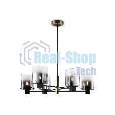 Люстра Ambrella light LH57041/6 BK/DBS/SM черный/темная латунь/дымчатый E14/6 max 40W D690*690