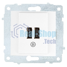 Ovivo Механизм розетки USB 5V-2A (2 порта), белый, 600-000301-247