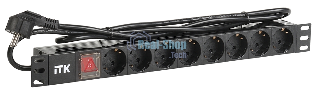 Блок распределения питания ITK PH12-8D1-P гор.размещ. 8xSchuko базовые 16A Schuko 2м