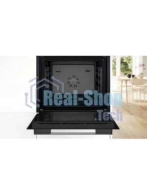Духовой шкаф электрический Bosch HJA737BR0 Serie 4, 60 см, 76 л,нержавеющая сталь, Auto Pilot 10, 3D Hotair,класс энергоэффективности А, 7 режимов, LCD-дисплей, галогенное освещение, самоочистка EcoClean,проволочные направляющие