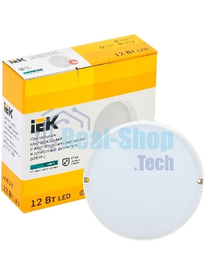 Светильник IEK LED ДПО 2013Д 12Вт IP54 4000К деж круг с АД