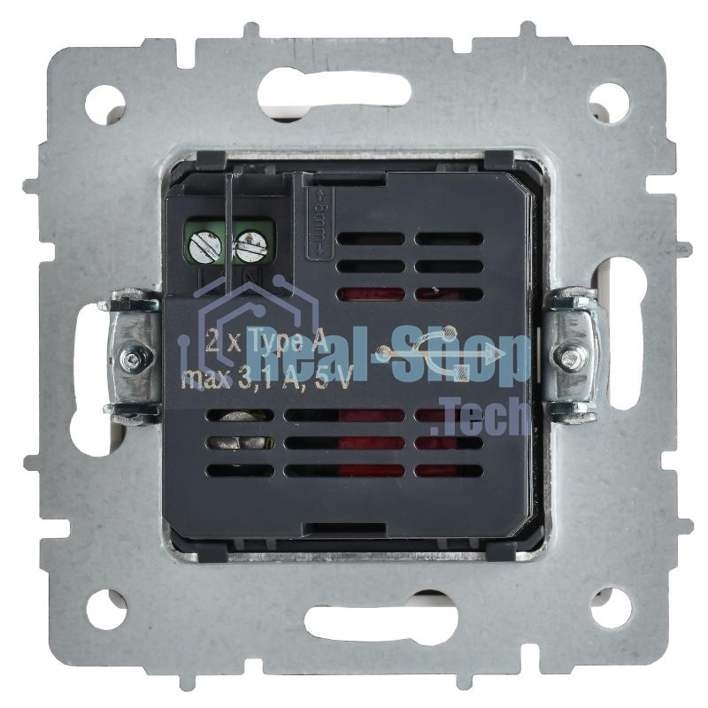 Розетка IEK BR-U21-D31-K91 BRITE РЮ10-1-БрАБ USB A+A 3.1А механизм арктич. бел.