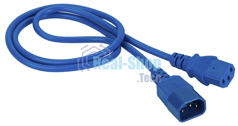Шнур питания Lanmaster C13-C14, 3х0.75, 220В, 10А, синий, 1.8 метра