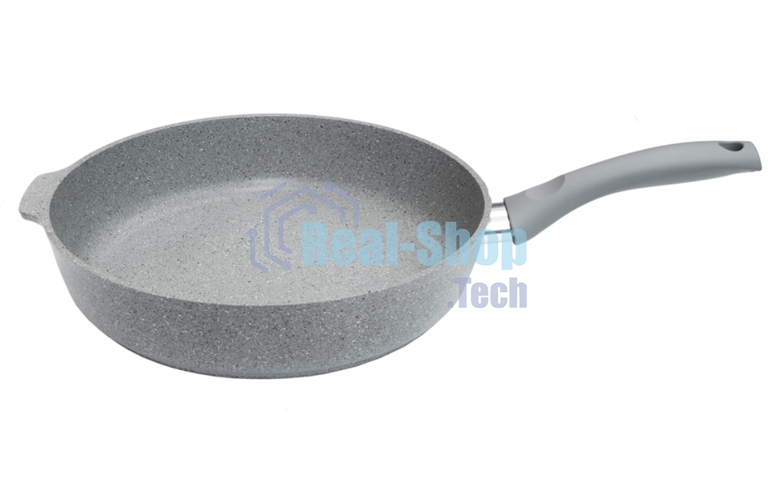 Сковорода 280/65мм с ручкой, АП (светлый мрамор) СМС281а