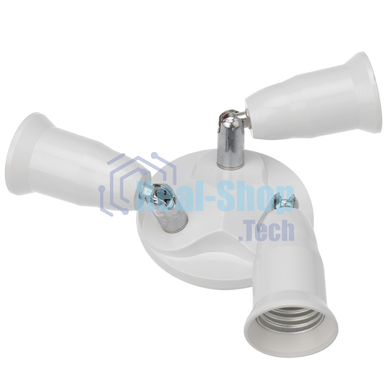 Разветвитель цокольный Е27-3хЕ27 (поворотный цоколь) белый Rexant