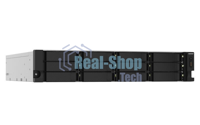 Сетевое хранилище без дисков SMB QNAP TS-1232PXU-RP-4G 12-Bay quad-core 64-bit AL324 1.7 GHz rackmount NAS with 250W redundant PSU, 4Gb DDR4 UDIMM RAM (max 1x16GB), SATA 6Gb/s, 2x 10GbE SFP+ LAN, 2x2.5 GbE LAN, 1x PCIe Gen2 x2 slot. W/o RAIL-B02