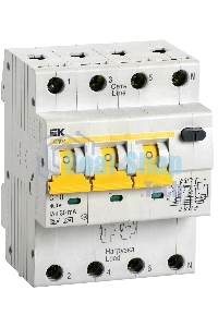 Выключатель автоматический дифференциального тока 4п (3P+N) C 10А 30мА тип A 6кА АВДТ-34 ИЭК MAD22-6-010-C-30