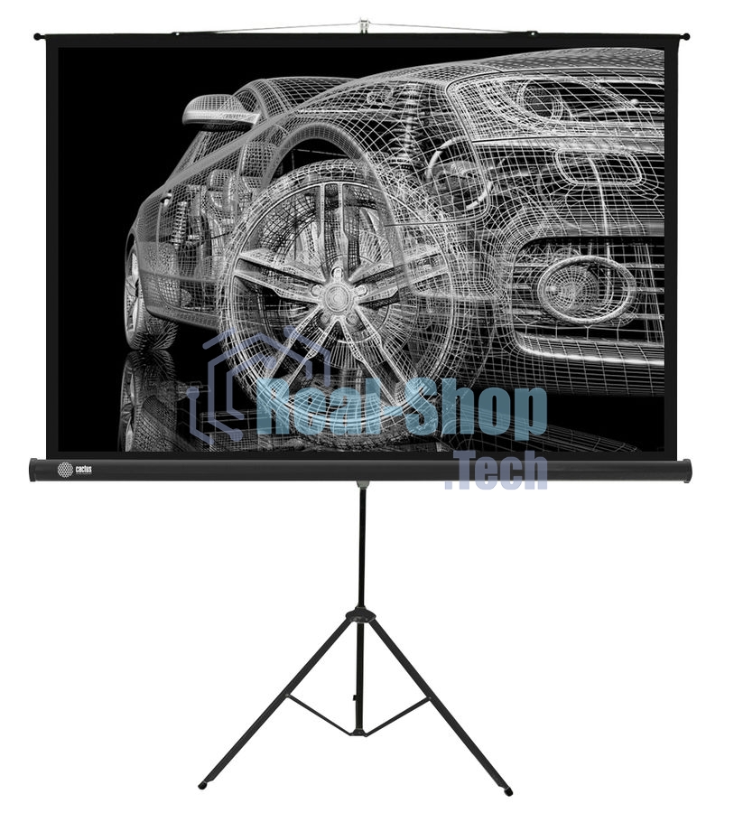 Экран Cactus 124.5x221 см Triscreen CS-PST-124x221 16:9 напольный рулонный черный