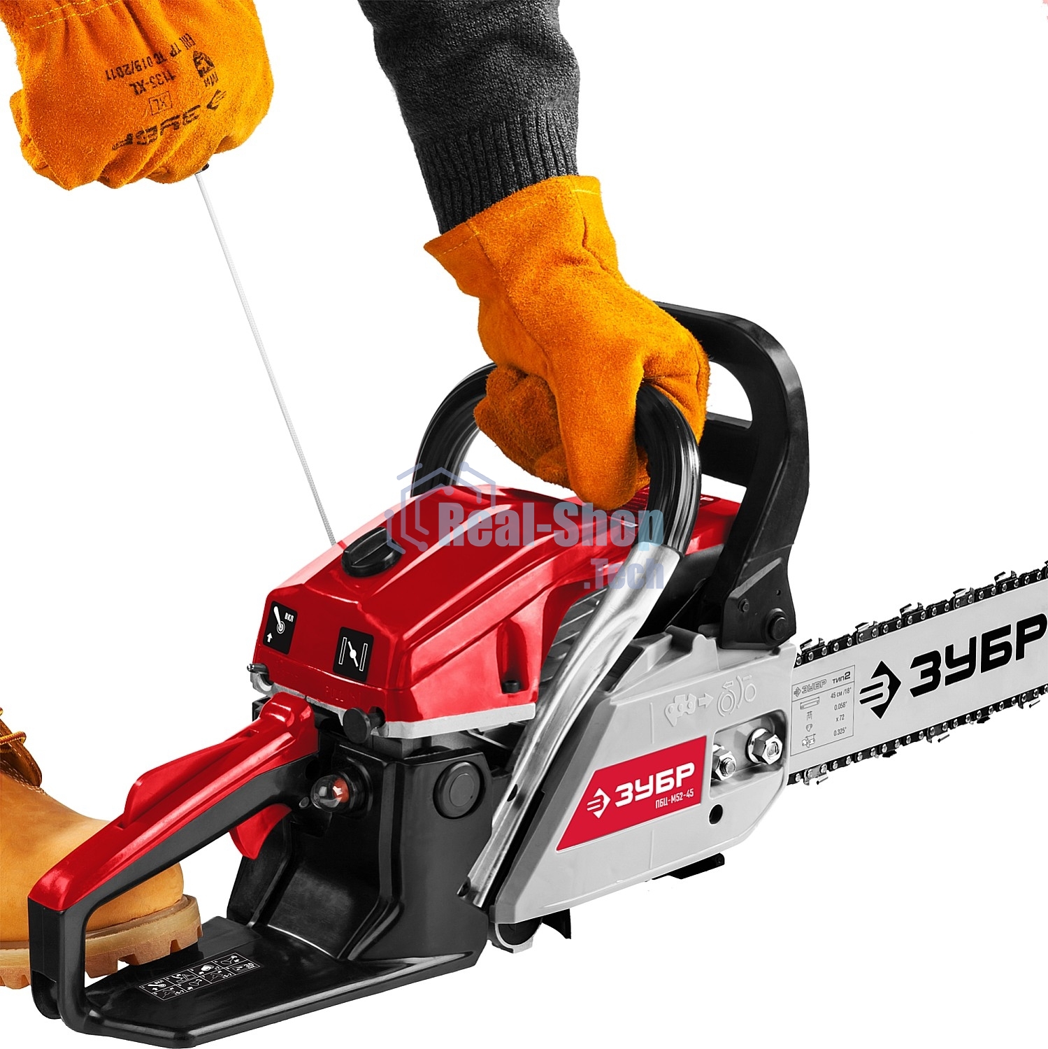 Бензопила Зубр ПБЦ-М52-45, 52 см3, шина 45 см