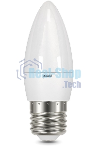 Лампа светодиодная Gauss 6.5Вт цок.: E27 свеча 220B 4100K св. свеч. бел. ней. (упак.: 10 шт)