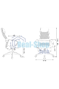 Кресло руководителя Бюрократ CH-607 TW-02 светло-серый, сиденье черный, сетка/ткань, с подголов. крестовина пластик