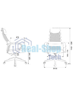 Кресло Бюрократ CH-607 TW-02 светло-серый, сетка, подголовник