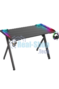 Стол игровой Defender Gamer RGb, подвес круж+гарн., черный, 120