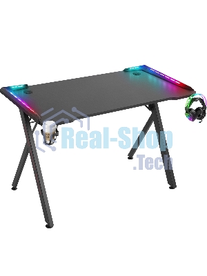 Стол игровой Defender Gamer RGb, подвес круж+гарн., черный, 120