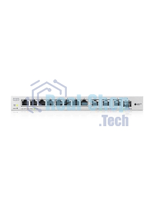 Коммутатор мультигигабитный Smart L2 коммутатор Zyxel XGS1250-12, 8xGE, 3x1/2,5/5/10G, 1xSFP+, кнопка LED ECO Mode, настольный