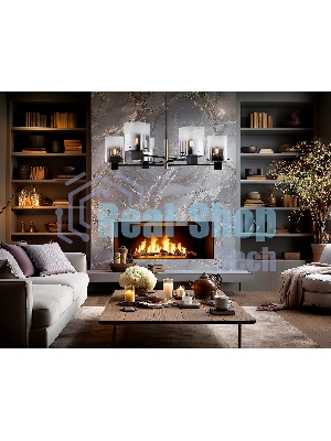 Люстра Ambrella light LH57041/6 BK/DBS/SM черный/темная латунь/дымчатый E14/6 max 40W D690*690