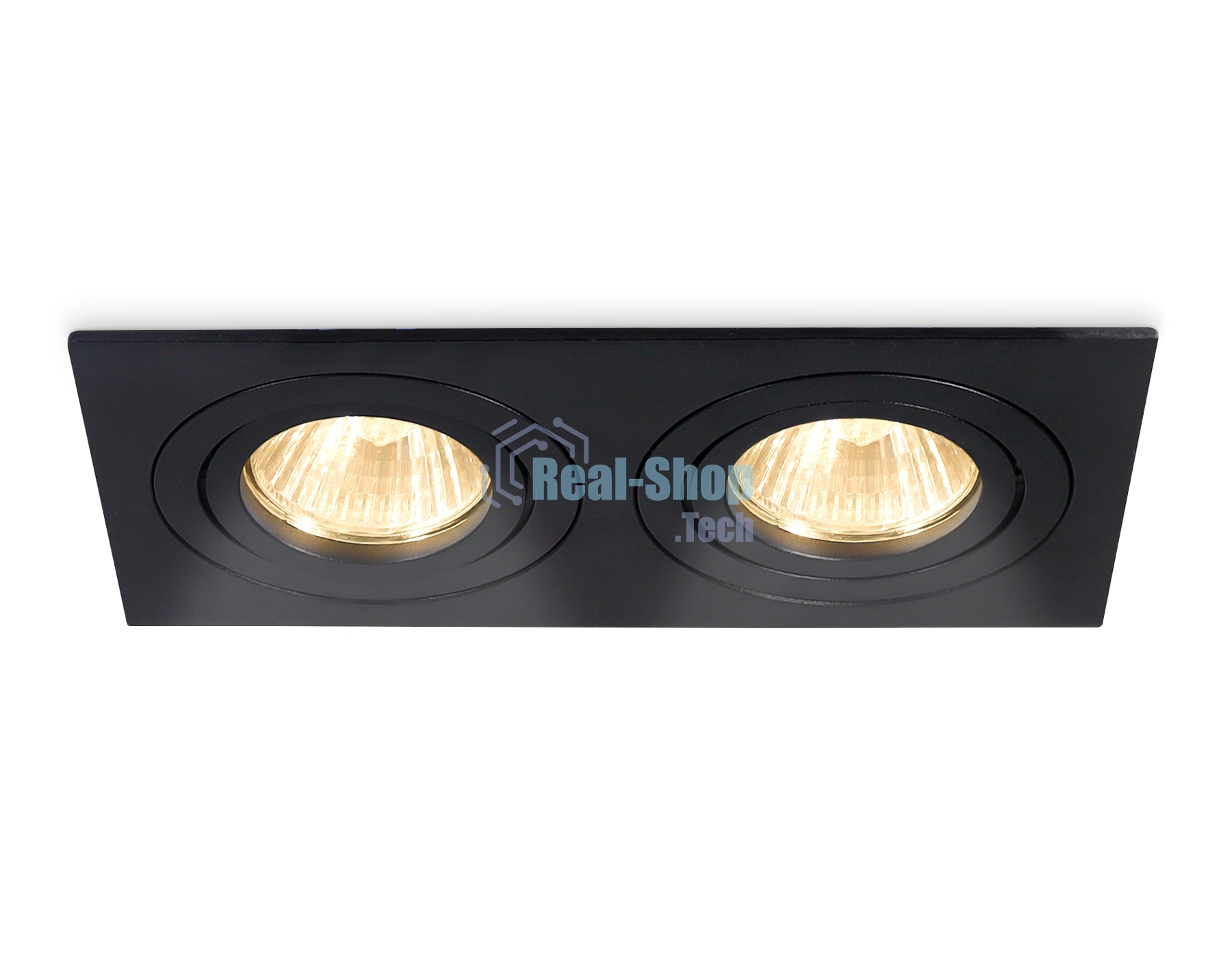 Встраиваемый поворотный точечный светильник Ambrella light TN102627/2 BK черный GU5.3 175*95*28