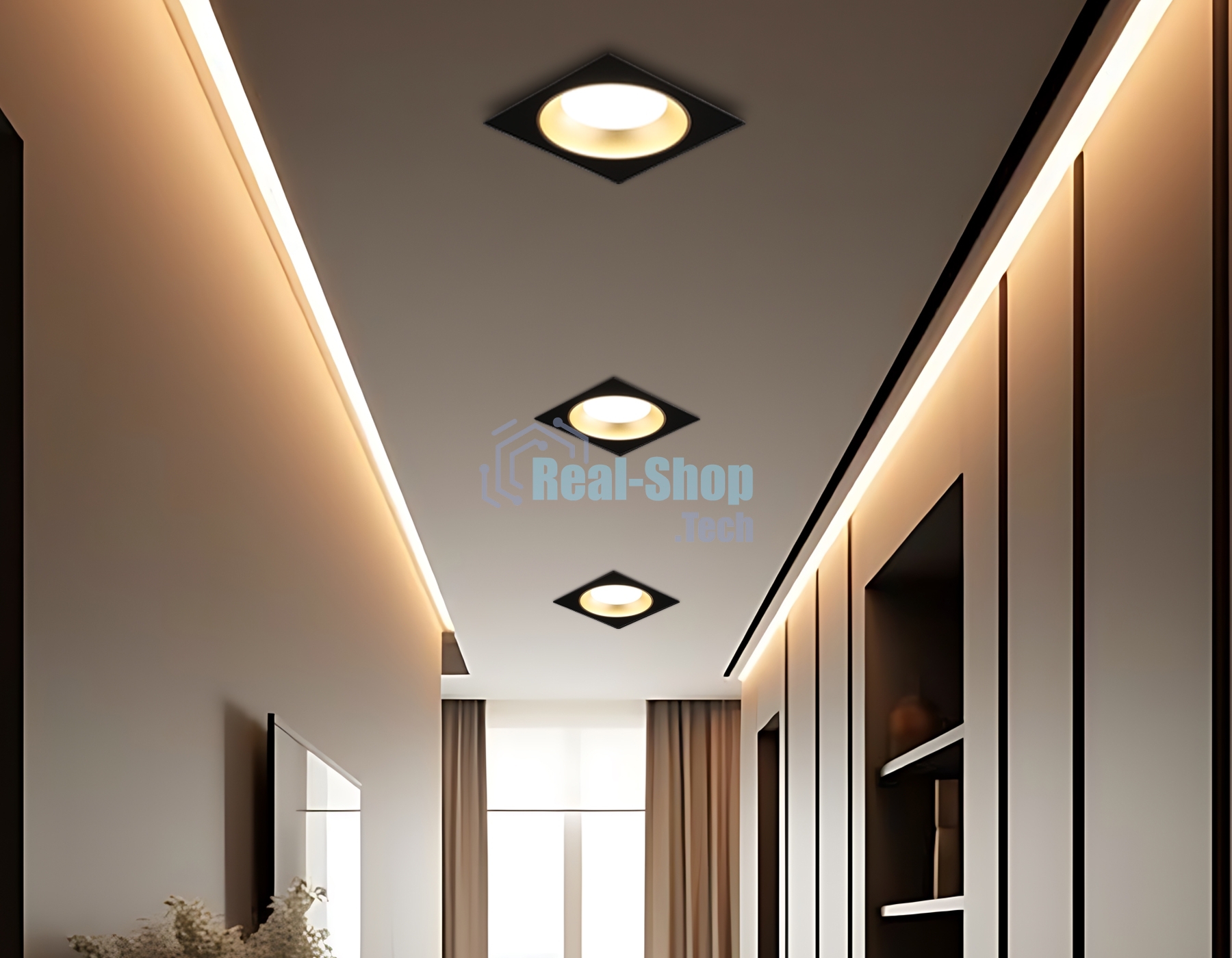 Светильник Ambrella light TN52340 SBK/SGD черный песок/золото песок GX53 max 12W 115*115*25