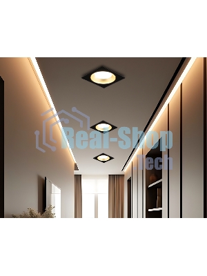 Светильник Ambrella light TN52340 SBK/SGD черный песок/золото песок GX53 max 12W 115*115*25
