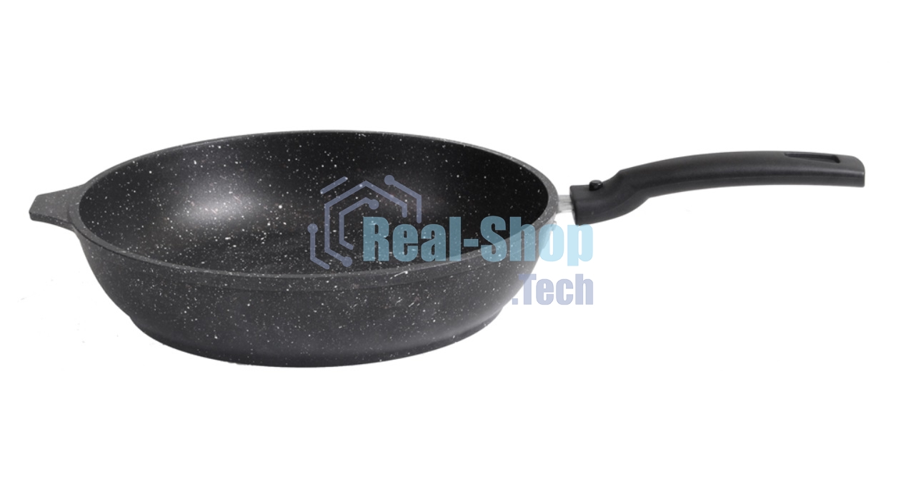 Сковорода Kukmara 220/50 мм со съемной ручкой АП (темный мрамор) СМТ222а