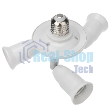 Разветвитель цокольный Е27-3хЕ27 (поворотный цоколь) белый Rexant