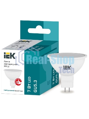 Лампа cветодиодная Iek LLE-MR16-7-230-40-GU5 ECO MR16 софит 7Вт 230В 4000К GU5.3