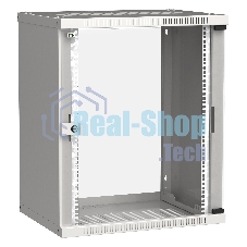 Шкаф монтажный ITK LINEA WE (LWE3-15U64-GF) 15U 600x450мм пер.дв.стекл 50кг серый 400мм 200град. 715мм IP20