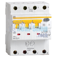 Выключатель автоматический дифференциального тока 4п (3P+N) C 10А 30мА тип A 6кА АВДТ-34 ИЭК MAD22-6-010-C-30